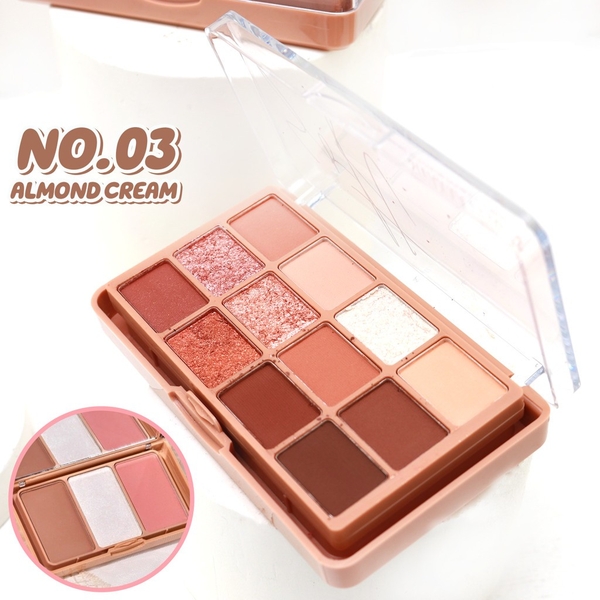 Bảng Phấn Mắt, Phấn Má, Tạo Khối 2 tầng Sivanna Colors Soft Blurring 12/3 Double Eye Palette - HF620