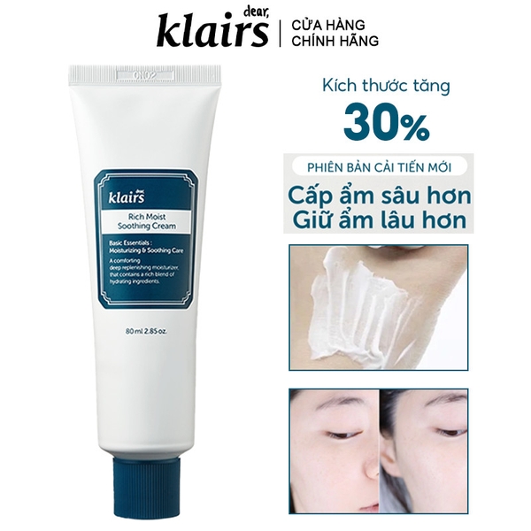 Kem Dưỡng Ẩm Chuyên Sâu Klairs Rich Moist Soothing 80ml