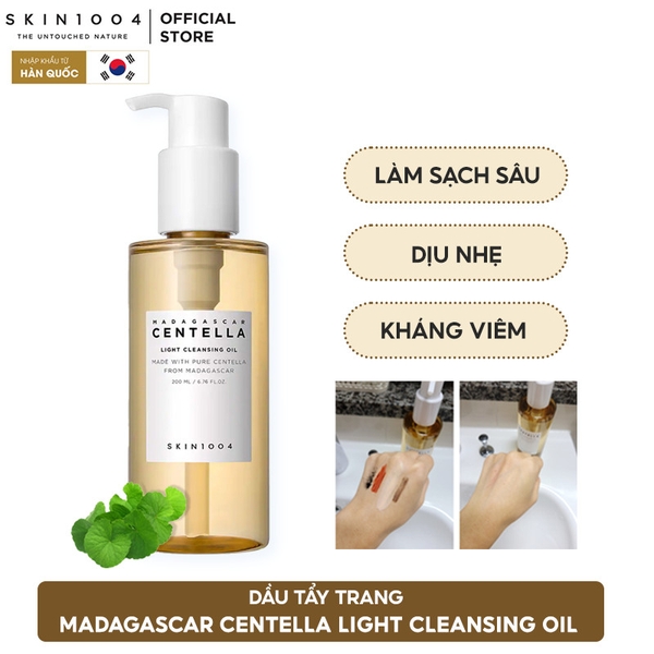 Dầu Tẩy Trang Làm Sạch Sâu, Dịu Nhẹ Chiết Xuất Rau Má Skin1004 Madagascar Centella Light Cleansing Oil 200ml