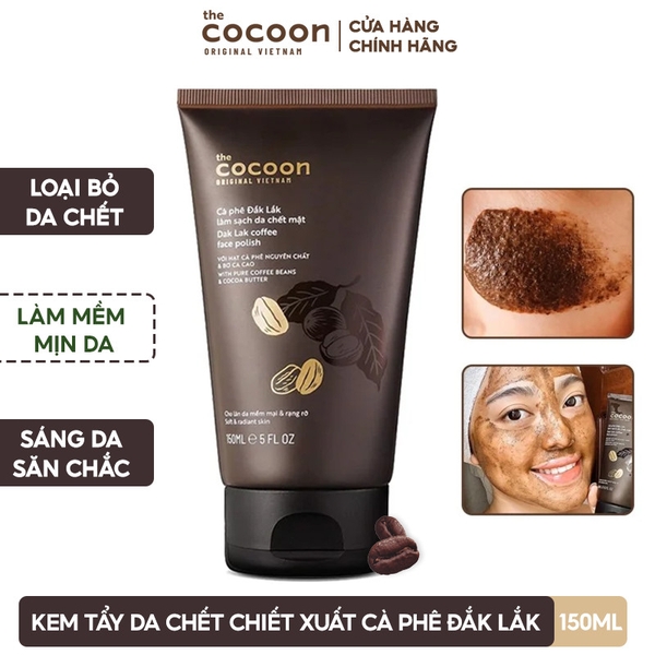 Kem Tẩy Da Chết Chiết Xuất Cà Phê Đắk Lắk The Cocoon Dak Lak Coffee Face Polish 150ml