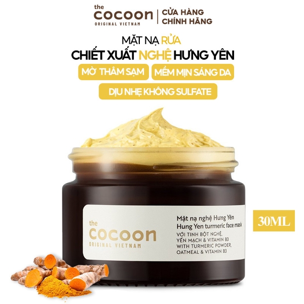 Mặt Nạ Nghệ Hưng Yên Cocoon Giúp Da Rạng Rỡ Mịn Màng Hưng Yên Turmeric Face Mask 30ml