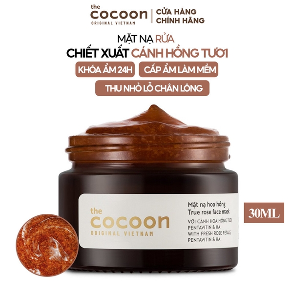 Mặt Nạ Cocoon Dưỡng Ẩm, Làm Mềm Da Từ Hoa Hồng True Rose Face Mask 30ml