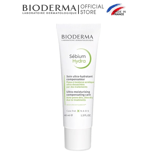Kem Dưỡng Cấp Nước, Làm Dịu Da, Phục hồi Cho Da Mụn Điều Trị Da Liễu Bioderma Sebium Hydra 40ml