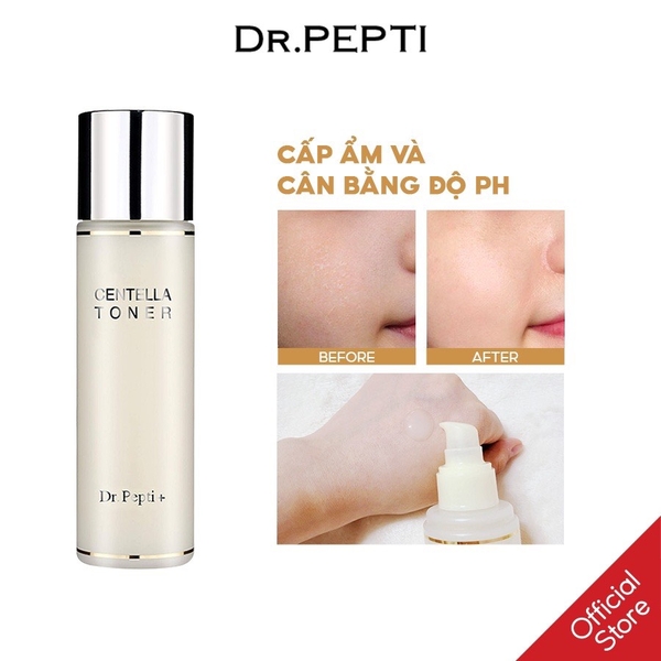 Nước Hoa Hồng Rau Má Làm Dịu, Dưỡng Sáng Da Dr.Pepti+ Centella Toner 180ml
