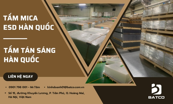 Tấm mica ESD Hàn Quốc và tấm tán sáng Hàn Quốc