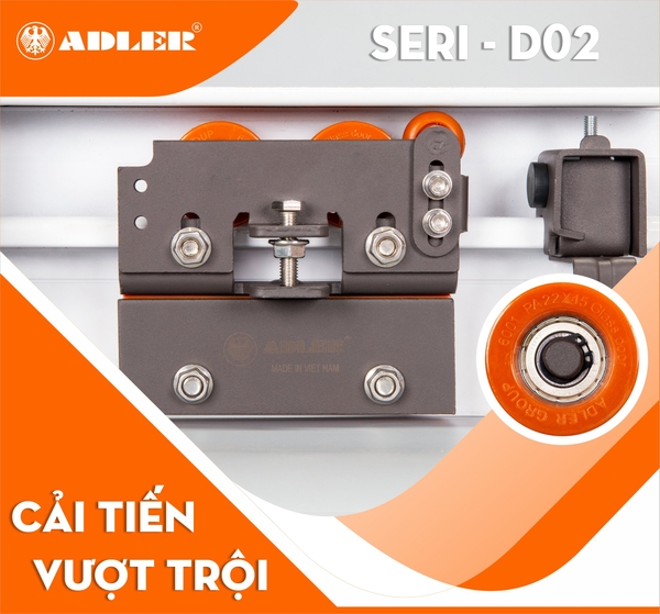 RAY TREO CỬA LÙA SERI D02 LÀ SỰ LỰA CHỌN LÝ TƯỞNG CHO CÔNG TRÌNH CỬA LÙA