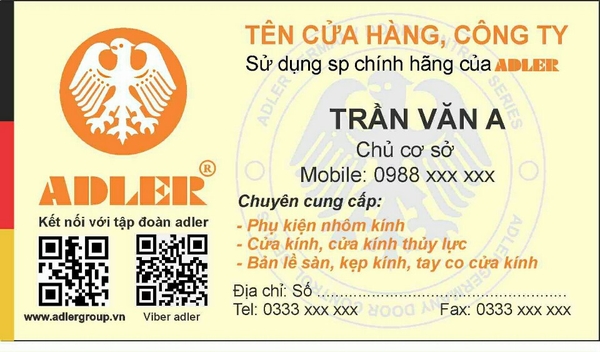 ĐẲNG CẤP - CHUYÊN NGHIỆP VỚI CARDVISIT THƯƠNG HIỆU ADLER