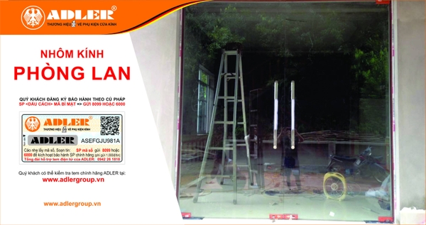 NHÔM KÍNH PHÒNG LAN VÀ BẢN LỀ SÀN ADLER CÙNG CHUNG TRÍ HƯỚNG