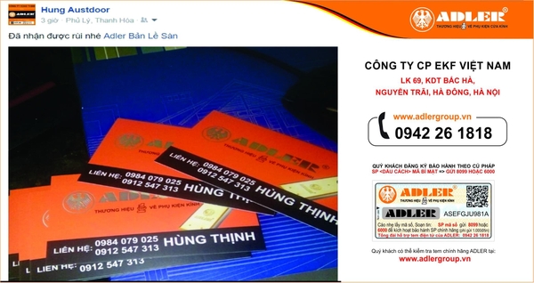 ĐỒNG HÀNH CÙNG ADLER TRONG CÁC CHƯƠNG TRÌNH ĐỂ NHẬN CARD VISIT Ý NGHĨA.