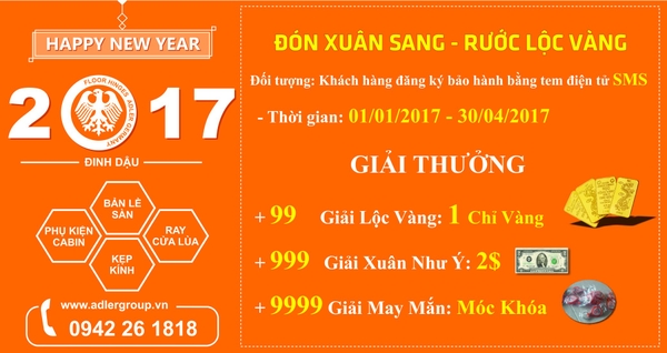 ADLER THÔNG BÁO THỜI GIAN TRAO QUÀ CHƯƠNG TRÌNH: “ĐÓN XUÂN SANG – RƯỚC LỘC VÀNG”.