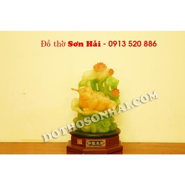 Cóc ngọc ngậm tiền, thiềm thừ 12cm x 28cm