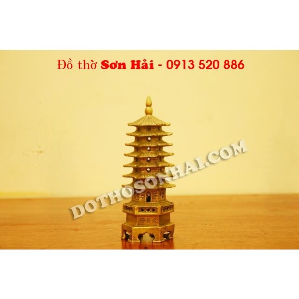 Tháp Văn Xương 7 tầng bằng đồng cao 13cm