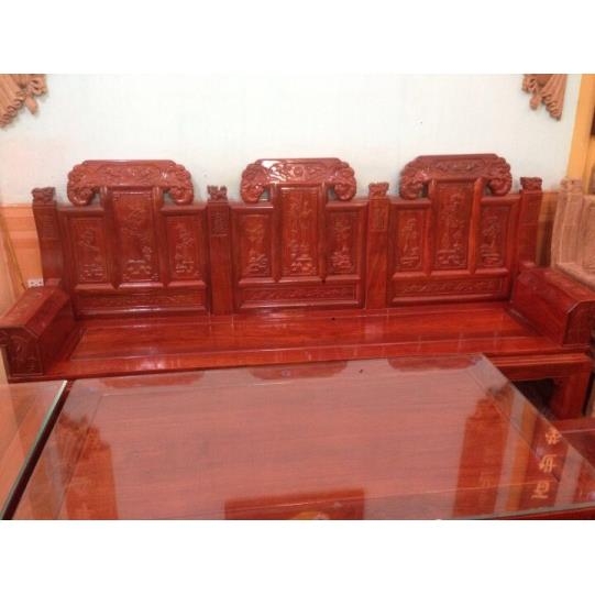 Bàn ghế phòng khách giả cổ, gỗ gụ, hàng kỹ