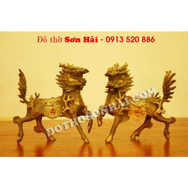 Kỳ lân đồng trong phong thủy 9cm x 10cm