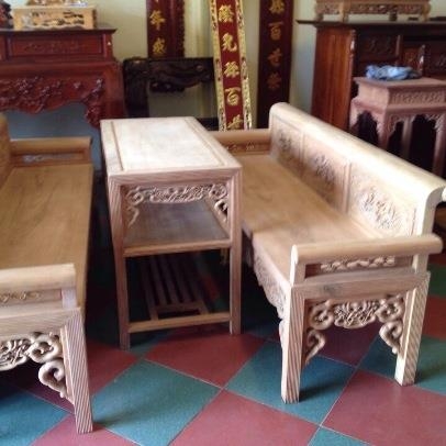 Bộ trường kỷ giả cổ đẹp, gỗ gụ, hàng kỹ