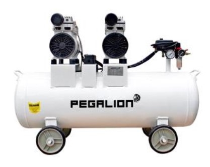 MÁY NÉN KHÍ KHÔNG DẦU,GIẢM ÂM PEGALION TM-OF550*2-70L