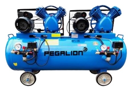 MÁY NÉN KHÍ DÂY ĐAI PEGALION 2 ĐẦU NÉN, 2 MOTO TM-V-0.25/8x2-230L