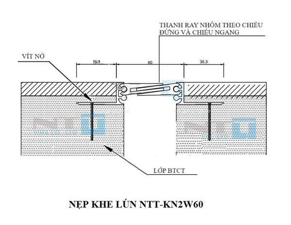 Nẹp Khe Lún, Nẹp Khe Co Giãn Đa Năng Mã NTT-KN 2w60