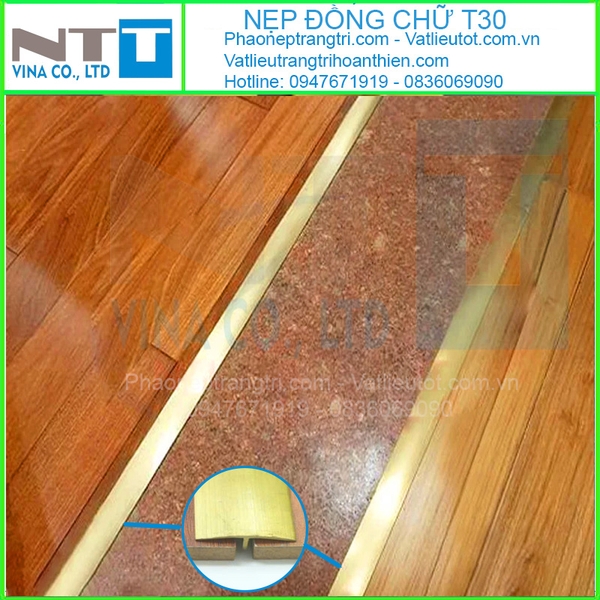 Nẹp đồng chữ T30 trơn