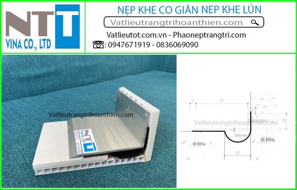 Nẹp Nhôm Che Khe Lún Chống Nứt Vỡ Kết Cấu - NTT-KN120G