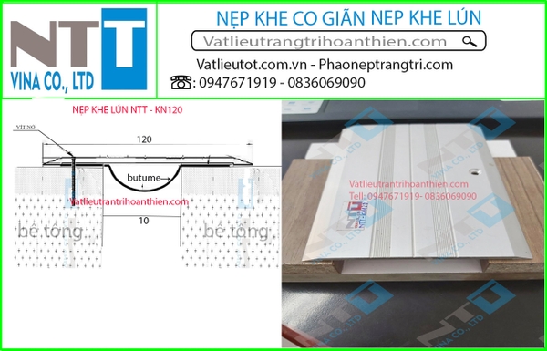 Nẹp Nhôm Che Khe Lún, Khe Nhiệt KN120