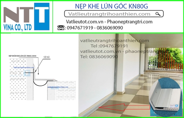 Nẹp Nhôm Che khe lún KN80G, Nhôm Mờ