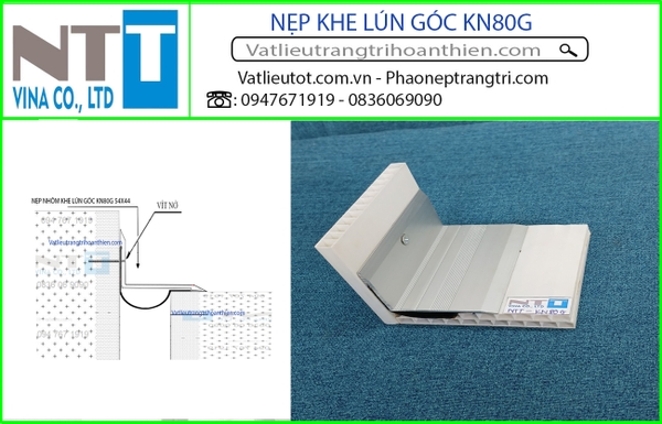Nẹp Nhôm Che khe lún KN80G, Nhôm Mờ