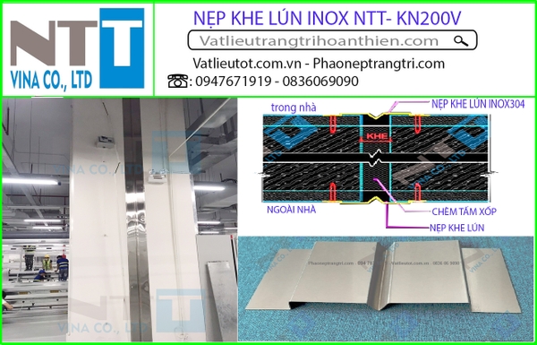 Nẹp Khe Lún Inox Tường KN200V