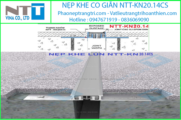 Nẹp khe co giãn NTT- KN20.14cs, nẹp khe nhiệt
