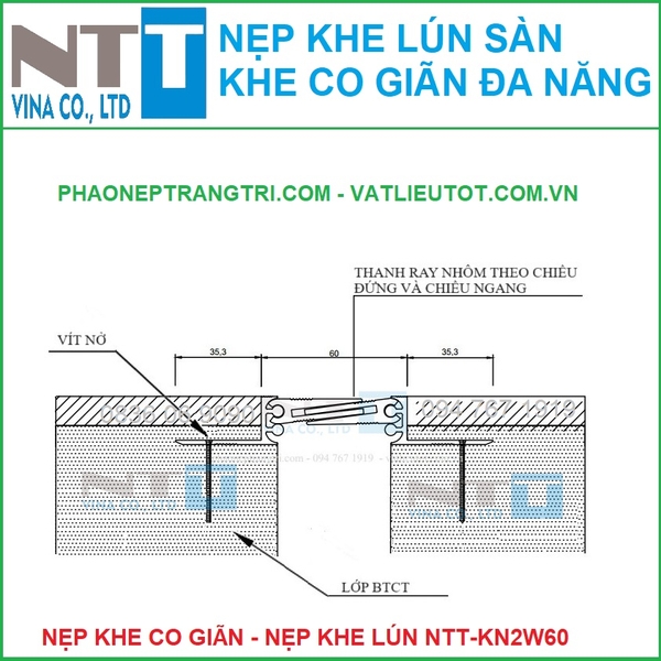 Nẹp nhôm che khe lún, nẹp khe nhiệt