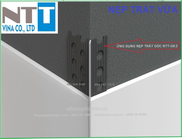 Nẹp trát góc tường và nẹp nhựa trát vữa