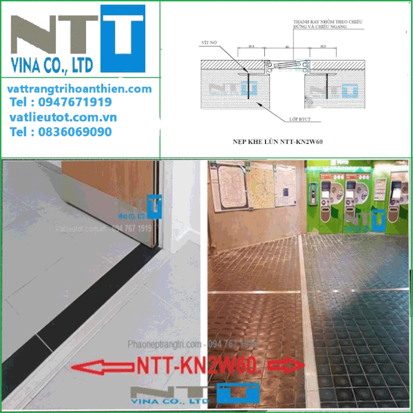 Nẹp nhôm che khe lún, nẹp khe co giãn