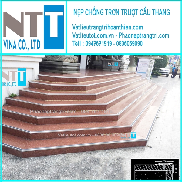 NẸP CHỐNG TRƠN TRƯỢT CẦU THANG L55x30