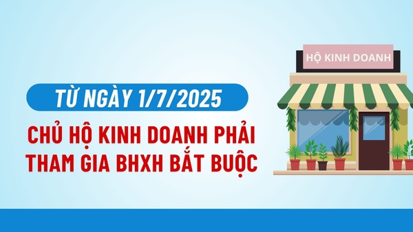 Từ 01/7/2025, chủ hộ kinh doanh phải đóng BHXH bắt buộc