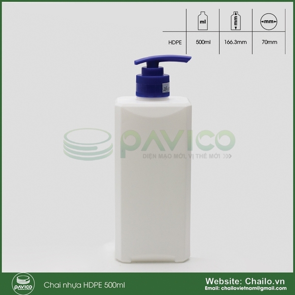 chai-nhua-hdpe-vuong-500ml-dung-dau-goi-sua-tam