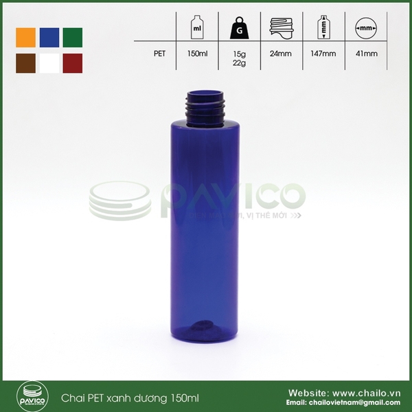 chai-nhua-pet-xanh-duong-xanh-la-150ml