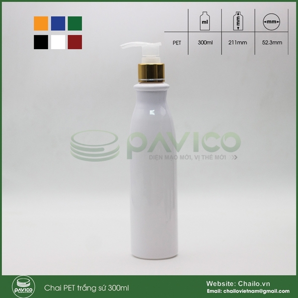 chai-pet-trang-su-300ml-dung-dau-goi-nap-bom-kem