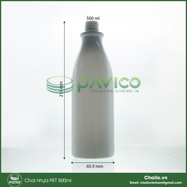 chai-pet-trang-su-500ml-bao-bi-my-pham-dau-goi