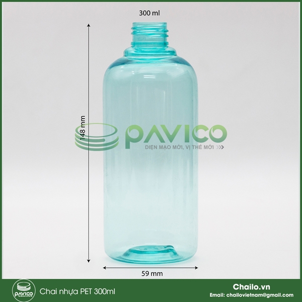 chai-nhua-pet-xanh-bien-300ml-nap-bat