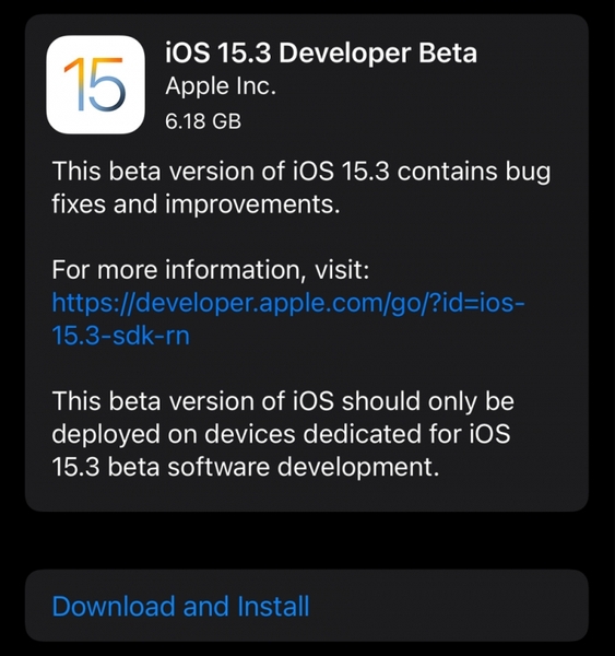 Các tính năng mới trong bản cập nhật iOS 15.3 beta