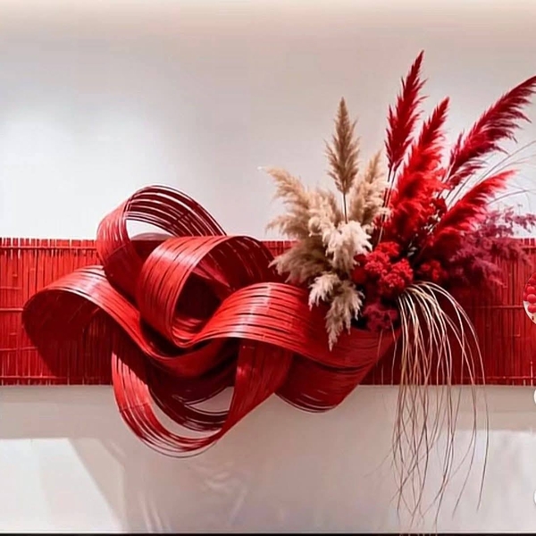 Natural bamboo strips Colorful - dyed options for weaving and decoration.