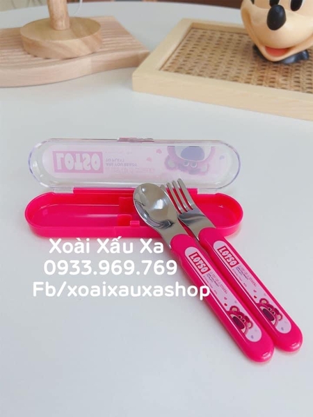 Set muỗng nĩa inox gấu Lotso