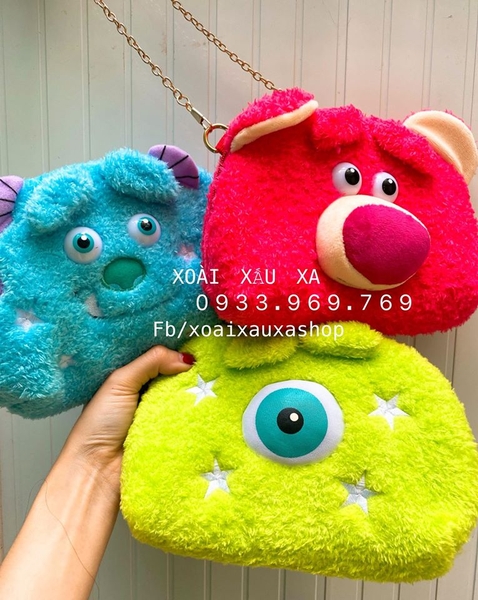 TÚI XÁCH DISNEY GẤU BÔNG LOTSO- MIKE- SULLEY