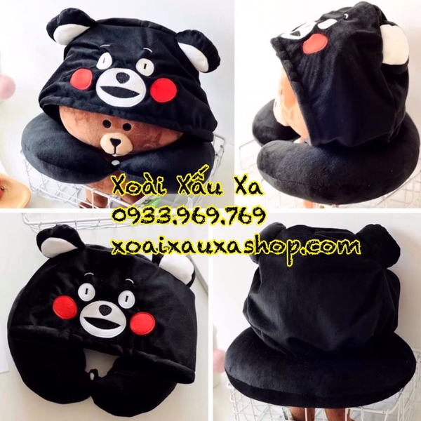 GỐI KÊ CỔ CÓ NÓN KUMAMON