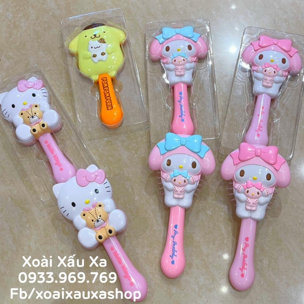 LƯỢC GAI/GƯƠNG CẦM TAY KITTY-MELODY SANRIO