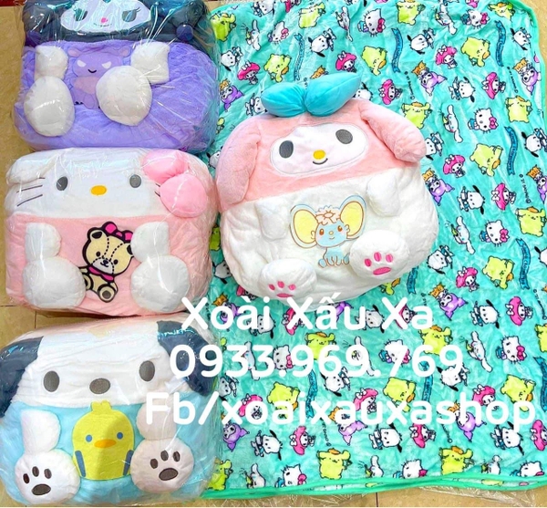 GỐI MỀN 2n1 Sanrio ( HELLO KITTY - MELODY - KUROMI - POCHACCO )