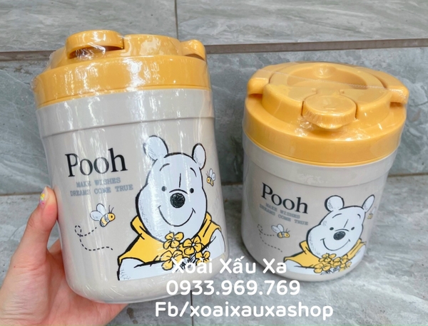 BÌNH ĐÁ NHỰA HOẠT HÌNH RILAKKUMA - POOH 600ml