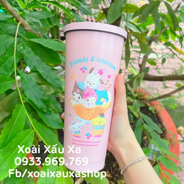 LY INOX GIỮ NHIỆT KÈM ỐNG HÚT POOH-MELODY