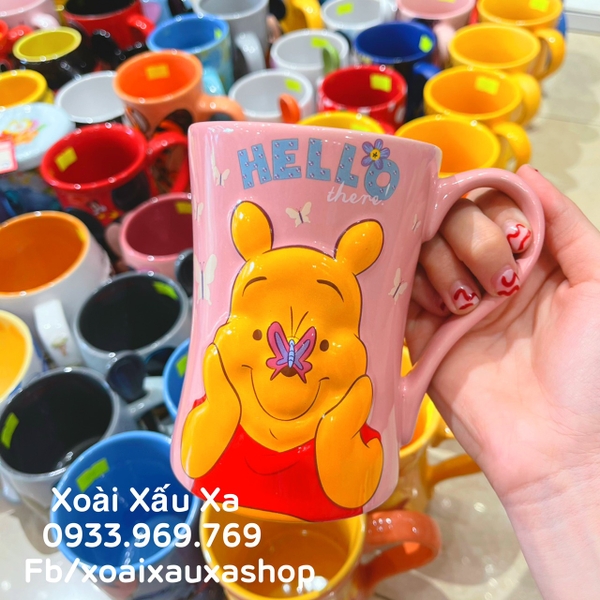 LY SỨ 3D GẤU POOH STORE DISNEY POOH MÀU HỒNG