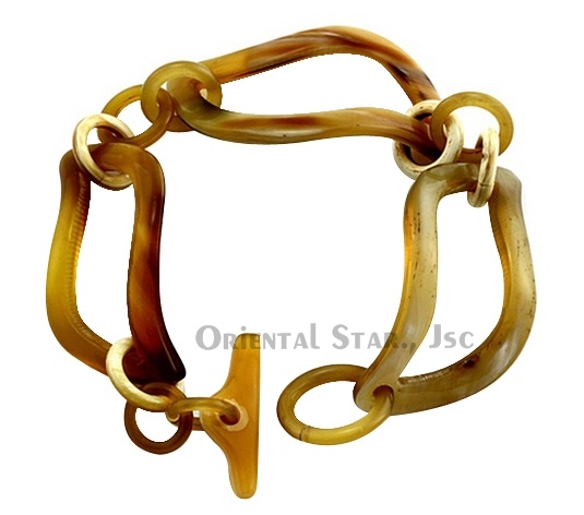 Horn chain bangle bracelet